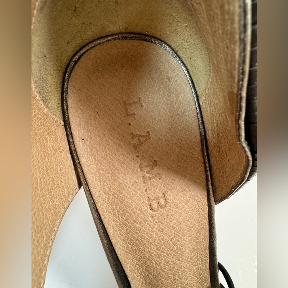 L.A.M.B. LAMB Women's Karoline Strappy Stiletto Heels Gunmetal size 10 M Y2K - Picture 4 of 16